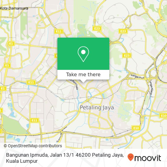 Peta Bangunan Ipmuda, Jalan 13 / 1 46200 Petaling Jaya