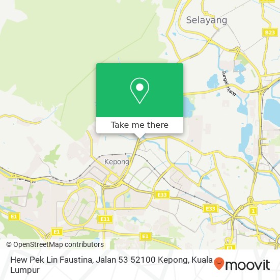 Hew Pek Lin Faustina, Jalan 53 52100 Kepong map