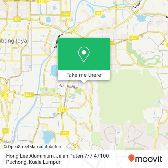 Hong Lee Aluminium, Jalan Puteri 7 / 7 47100 Puchong map
