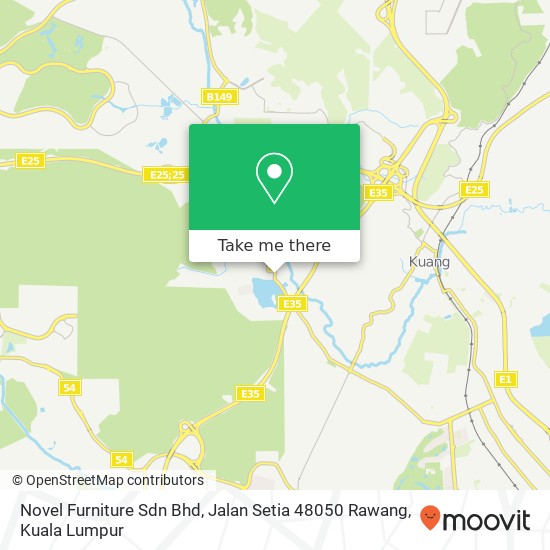 Peta Novel Furniture Sdn Bhd, Jalan Setia 48050 Rawang