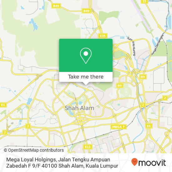 Mega Loyal Holgings, Jalan Tengku Ampuan Zabedah F 9 / F 40100 Shah Alam map