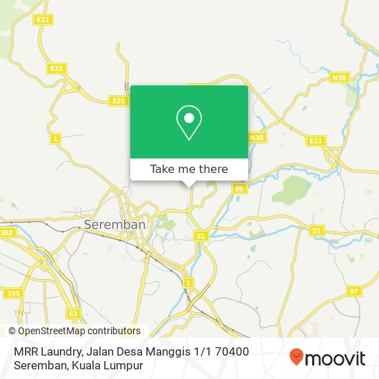 MRR Laundry, Jalan Desa Manggis 1 / 1 70400 Seremban map