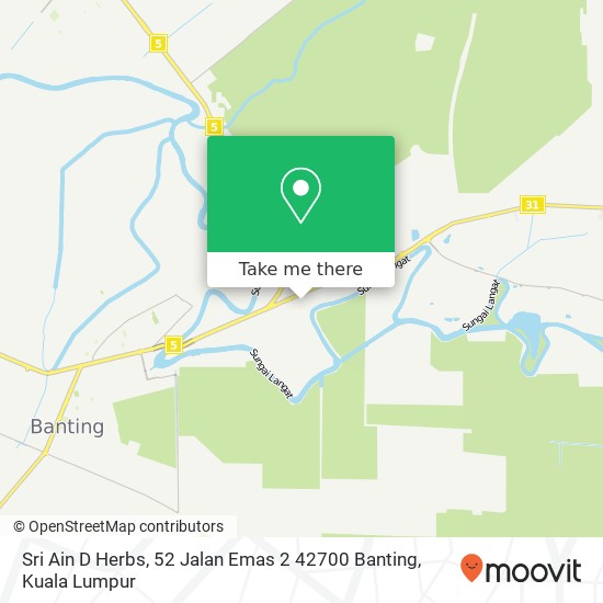 Peta Sri Ain D Herbs, 52 Jalan Emas 2 42700 Banting