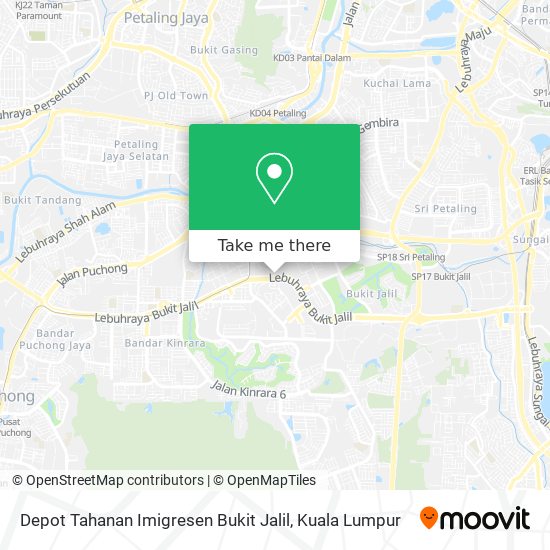 Peta Depot Tahanan Imigresen Bukit Jalil