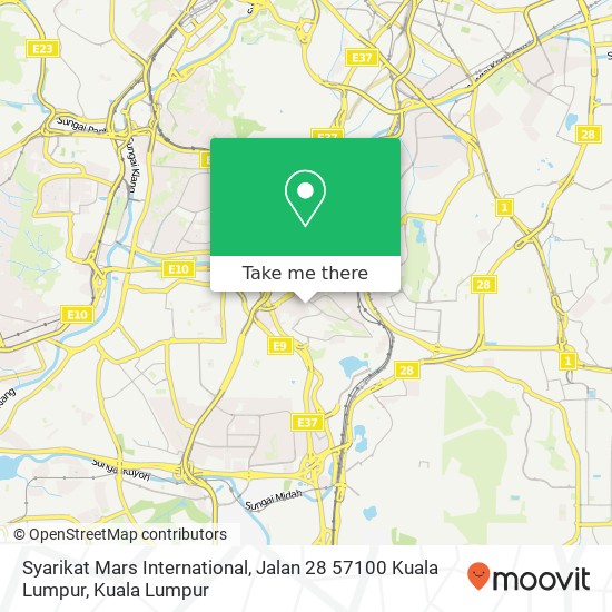 Peta Syarikat Mars International, Jalan 28 57100 Kuala Lumpur
