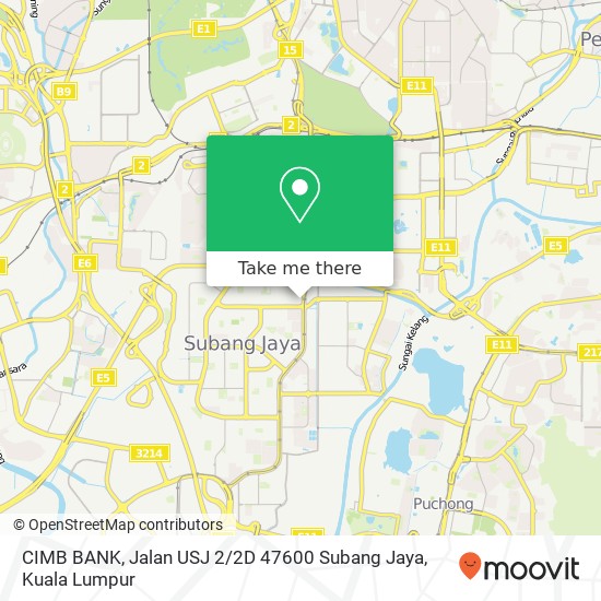 Peta CIMB BANK, Jalan USJ 2 / 2D 47600 Subang Jaya