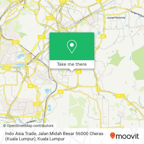 Indo Asia Trade, Jalan Midah Besar 56000 Cheras (Kuala Lumpur) map
