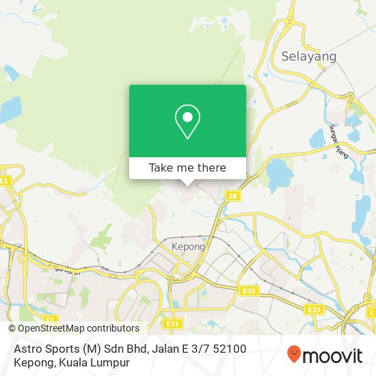 Astro Sports (M) Sdn Bhd, Jalan E 3 / 7 52100 Kepong map