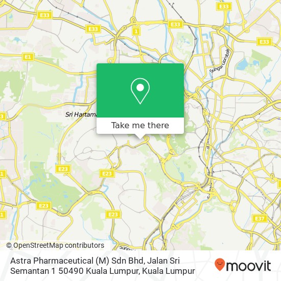 Astra Pharmaceutical (M) Sdn Bhd, Jalan Sri Semantan 1 50490 Kuala Lumpur map