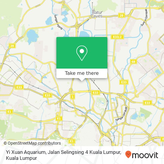Peta Yi Xuan Aquarium, Jalan Selingsing 4 Kuala Lumpur