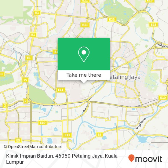 Peta Klinik Impian Baiduri, 46050 Petaling Jaya