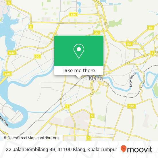 Peta 22 Jalan Sembilang 8B, 41100 Klang