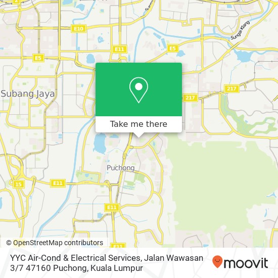 YYC Air-Cond & Electrical Services, Jalan Wawasan 3 / 7 47160 Puchong map