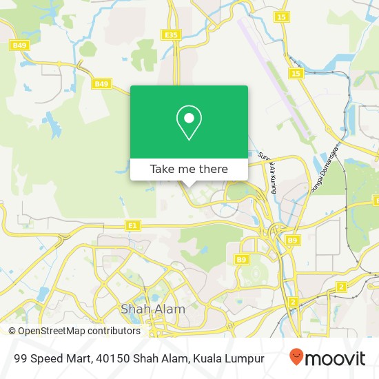 Peta 99 Speed Mart, 40150 Shah Alam