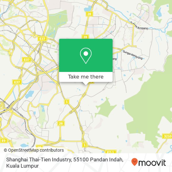 Peta Shanghai Thai-Tien Industry, 55100 Pandan Indah