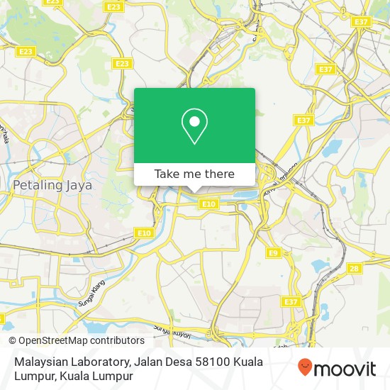 Malaysian Laboratory, Jalan Desa 58100 Kuala Lumpur map