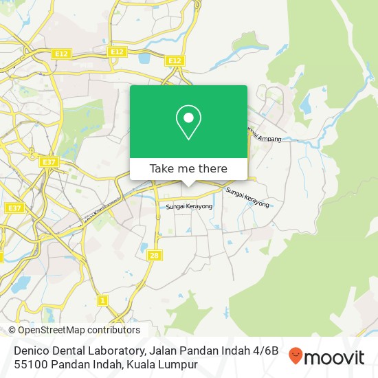 Peta Denico Dental Laboratory, Jalan Pandan Indah 4 / 6B 55100 Pandan Indah
