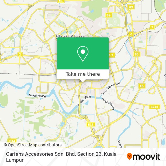Carfans Accessories Sdn. Bhd. Section 23 map