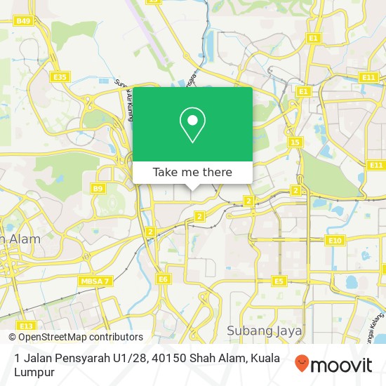 Peta 1 Jalan Pensyarah U1 / 28, 40150 Shah Alam