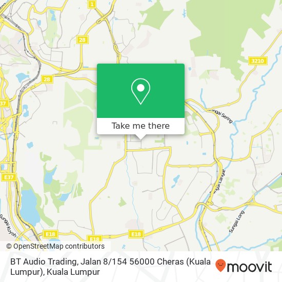 Peta BT Audio Trading, Jalan 8 / 154 56000 Cheras (Kuala Lumpur)