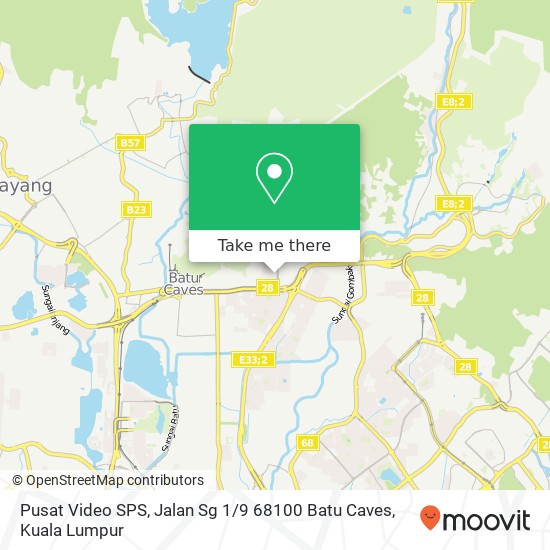 Peta Pusat Video SPS, Jalan Sg 1 / 9 68100 Batu Caves