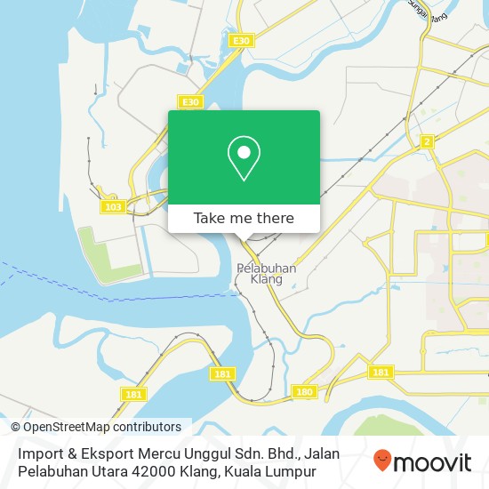 Peta Import & Eksport Mercu Unggul Sdn. Bhd., Jalan Pelabuhan Utara 42000 Klang