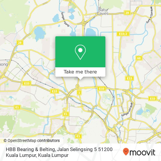 HBB Bearing & Belting, Jalan Selingsing 5 51200 Kuala Lumpur map