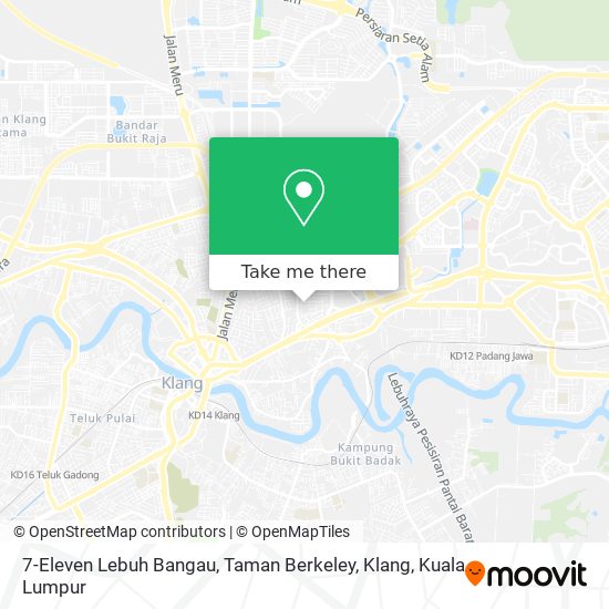 Peta 7-Eleven Lebuh Bangau, Taman Berkeley, Klang