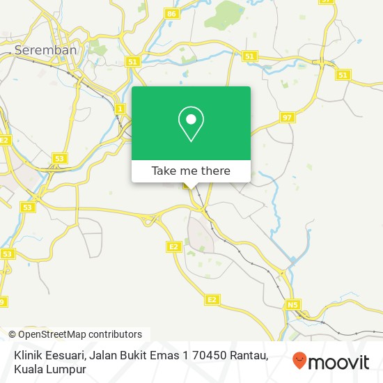 Klinik Eesuari, Jalan Bukit Emas 1 70450 Rantau map