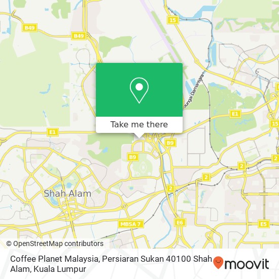 Coffee Planet Malaysia, Persiaran Sukan 40100 Shah Alam map