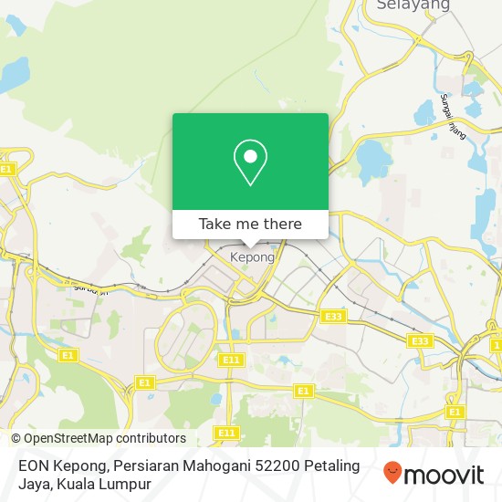 Peta EON Kepong, Persiaran Mahogani 52200 Petaling Jaya