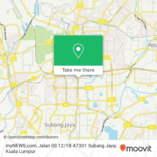 myNEWS.com, Jalan SS 12 / 1B 47301 Subang Jaya map