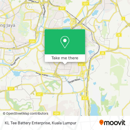 KL Tee Battery Enterprise map