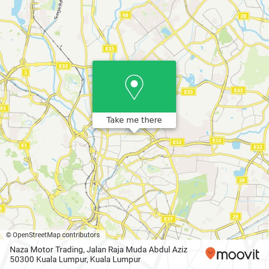 Naza Motor Trading, Jalan Raja Muda Abdul Aziz 50300 Kuala Lumpur map