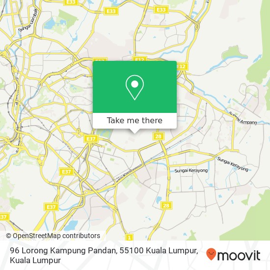 Peta 96 Lorong Kampung Pandan, 55100 Kuala Lumpur
