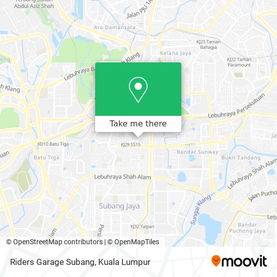 Riders Garage Subang map