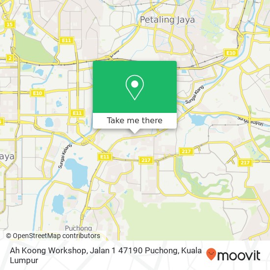 Ah Koong Workshop, Jalan 1 47190 Puchong map