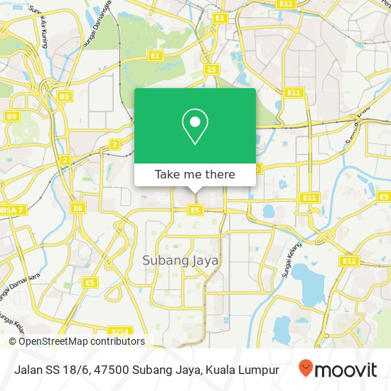 Peta Jalan SS 18 / 6, 47500 Subang Jaya
