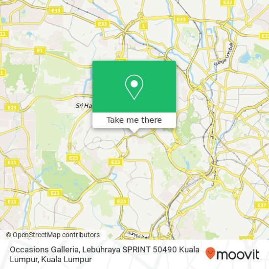 Occasions Galleria, Lebuhraya SPRINT 50490 Kuala Lumpur map