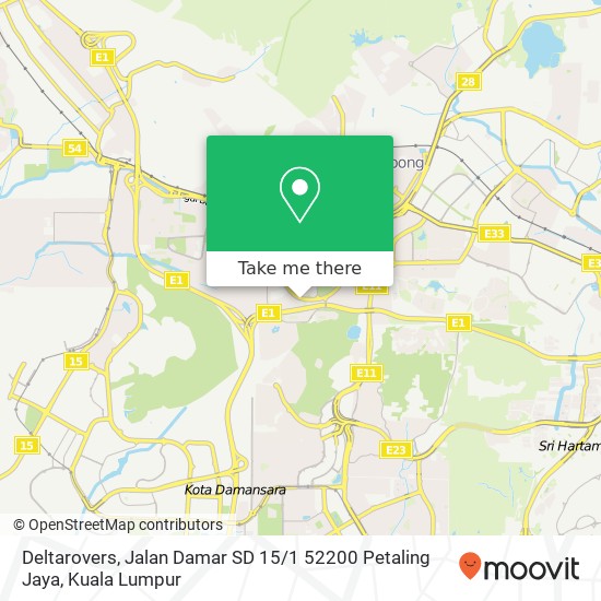 Peta Deltarovers, Jalan Damar SD 15 / 1 52200 Petaling Jaya