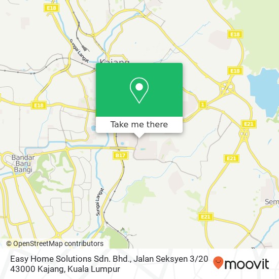 Easy Home Solutions Sdn. Bhd., Jalan Seksyen 3 / 20 43000 Kajang map