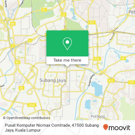 Peta Pusat Komputer Nicmax Comtrade, 47500 Subang Jaya