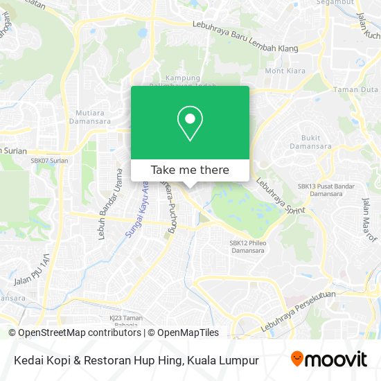 Peta Kedai Kopi & Restoran Hup Hing