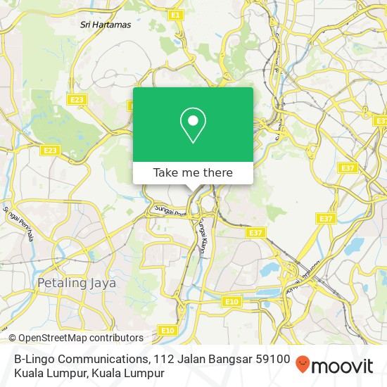 Peta B-Lingo Communications, 112 Jalan Bangsar 59100 Kuala Lumpur