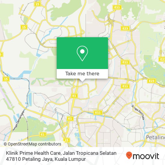 Klinik Prime Health Care, Jalan Tropicana Selatan 47810 Petaling Jaya map