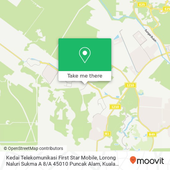 Kedai Telekomunikasi First Star Mobile, Lorong Naluri Sukma A 8 / A 45010 Puncak Alam map