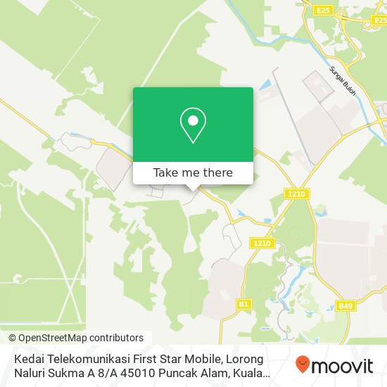 Peta Kedai Telekomunikasi First Star Mobile, Lorong Naluri Sukma A 8 / A 45010 Puncak Alam