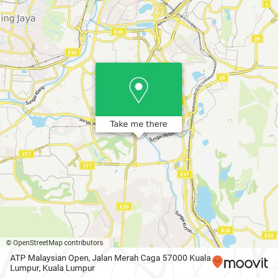 Peta ATP Malaysian Open, Jalan Merah Caga 57000 Kuala Lumpur