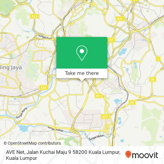 Peta AVE Net, Jalan Kuchai Maju 9 58200 Kuala Lumpur