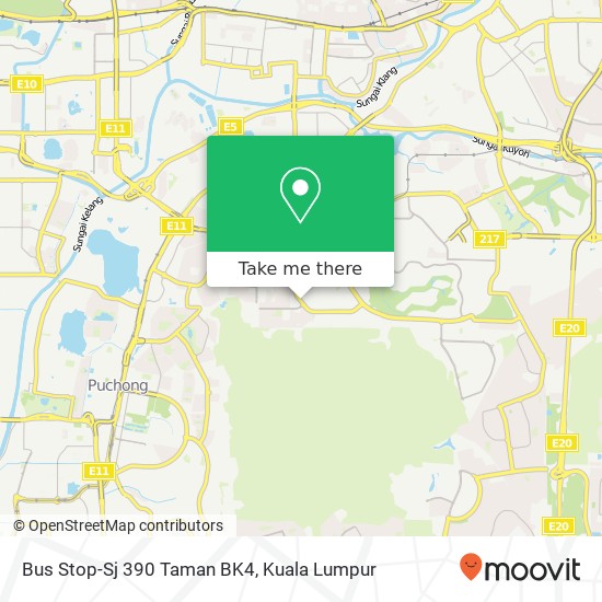 Bus Stop-Sj 390 Taman BK4 map